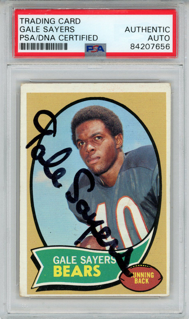 Gale Sayers Autographed 1970 Topps #70 Trading Card PSA Slab 43642