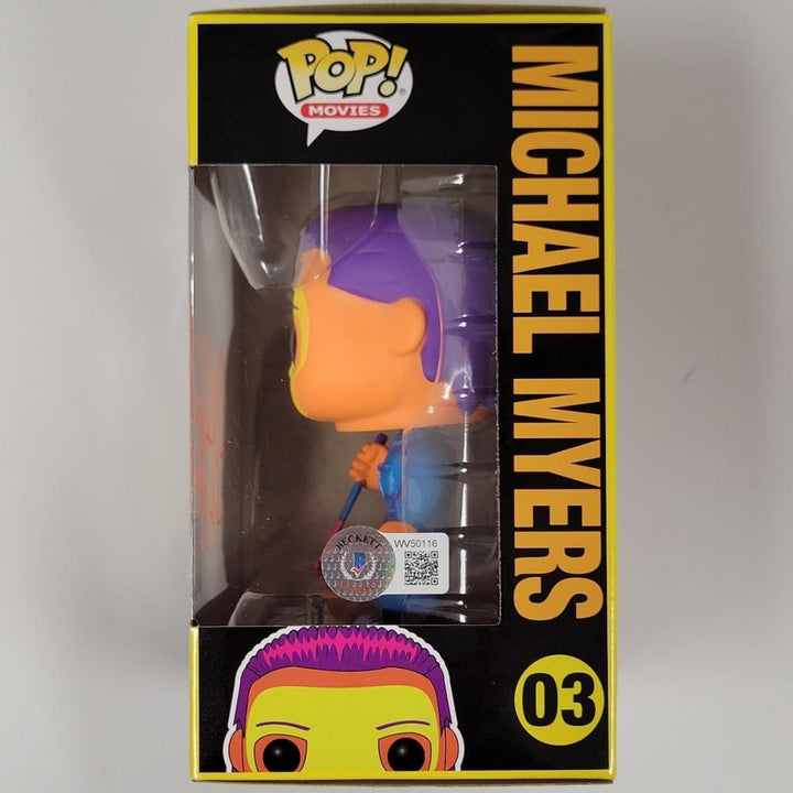 Nick Castle signed Michael Myers Black Light Funko Pop (O) ~ BAS Witness Holo