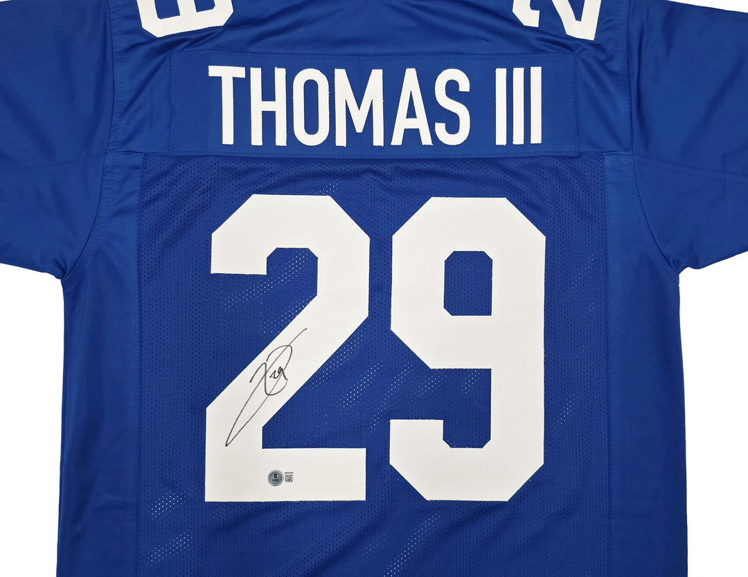 Seattle Seahawks Earl Thomas III Signed Blue Throwback Jersey Beckett Witness
