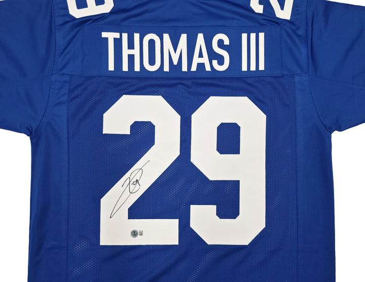 Seattle Seahawks Earl Thomas III Signed Blue Throwback Jersey Beckett Witness