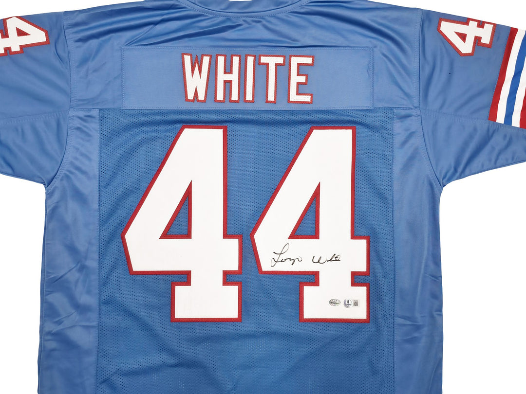 Houston Oilers Lorenzo White Signed Blue Jersey Beckett QR