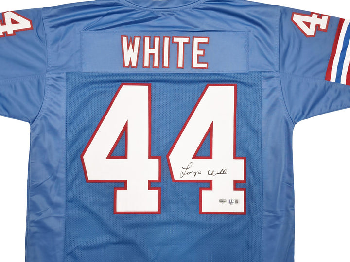 Houston Oilers Lorenzo White Signed Blue Jersey Beckett QR