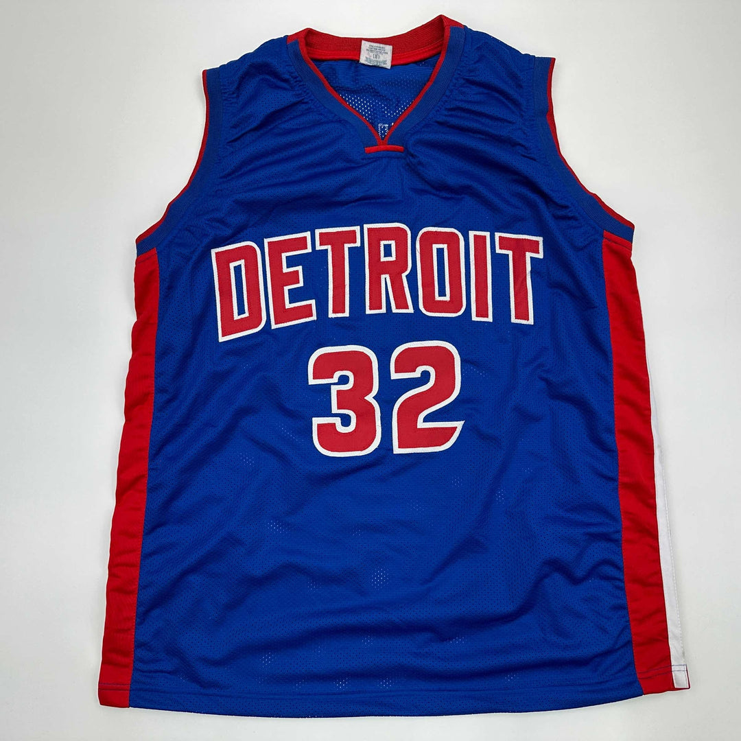 Facsimile Autographed Richard Hamilton Detroit Blue Reprint Jersey Size Men's XL