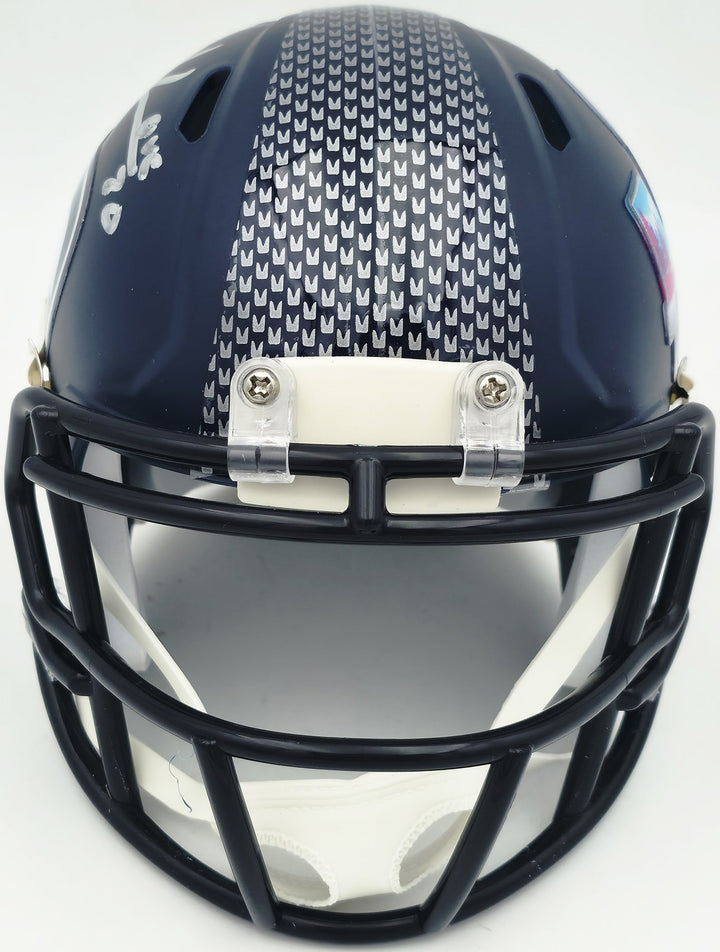 Julian Love Signed Seahawks Blue SB LX Champions Logo Speed Mini Helmet MCS Holo