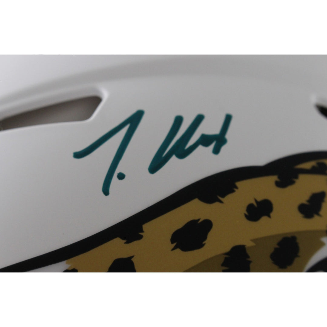 Travis Hunter Autographed Jacksonville Jaguars ALT Pro Helmet Beckett W 57940