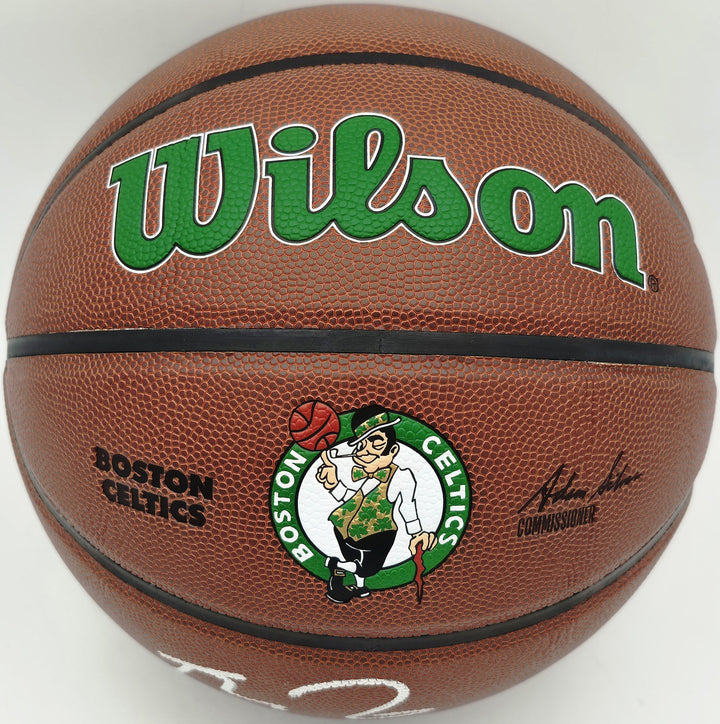 Kevin Garnett Signed Composite Leather Logo Basketball Celtics BAS Witness