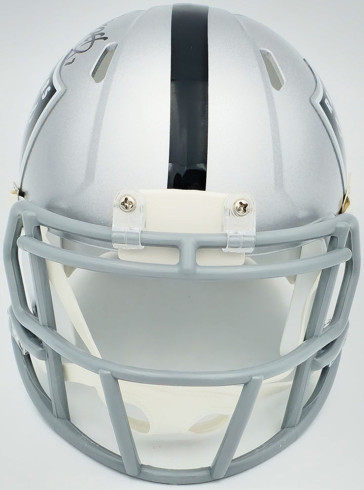 Davante Adams Signed Las Vegas Raiders Silver Speed Mini Helmet Beckett Witness