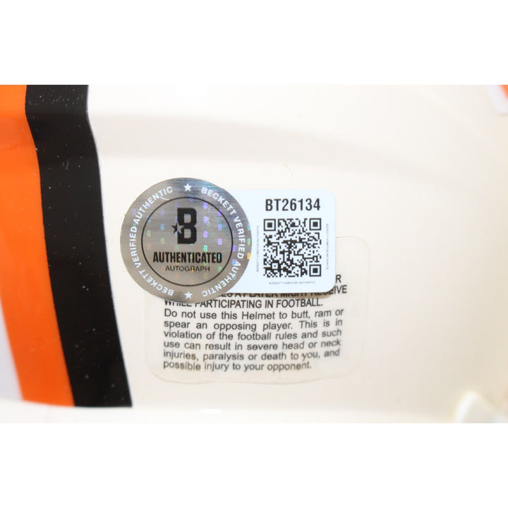 Boomer Esiason Autographed Cincinnati Bengals Retro Mini Helmet Beckett 56314