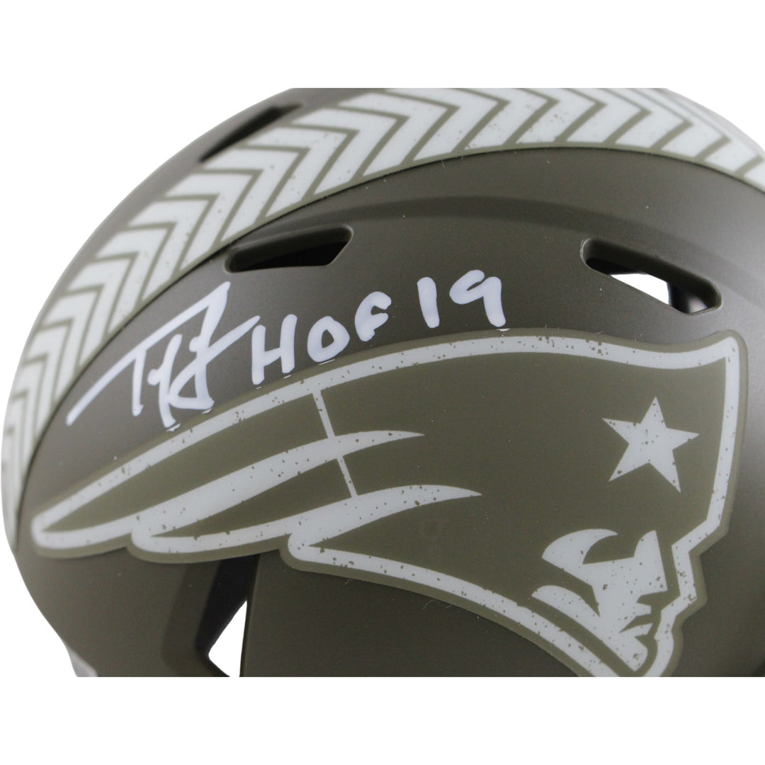 Ty Law Autographed New England Patriots 22 STS Mini Helmet HOF Beckett 54279