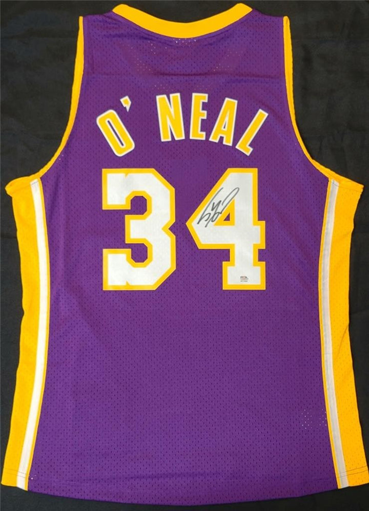 Shaquille O'Neal Shaq signed Mitchell & Ness 1999-00 Lakers Jersey autograph PSA