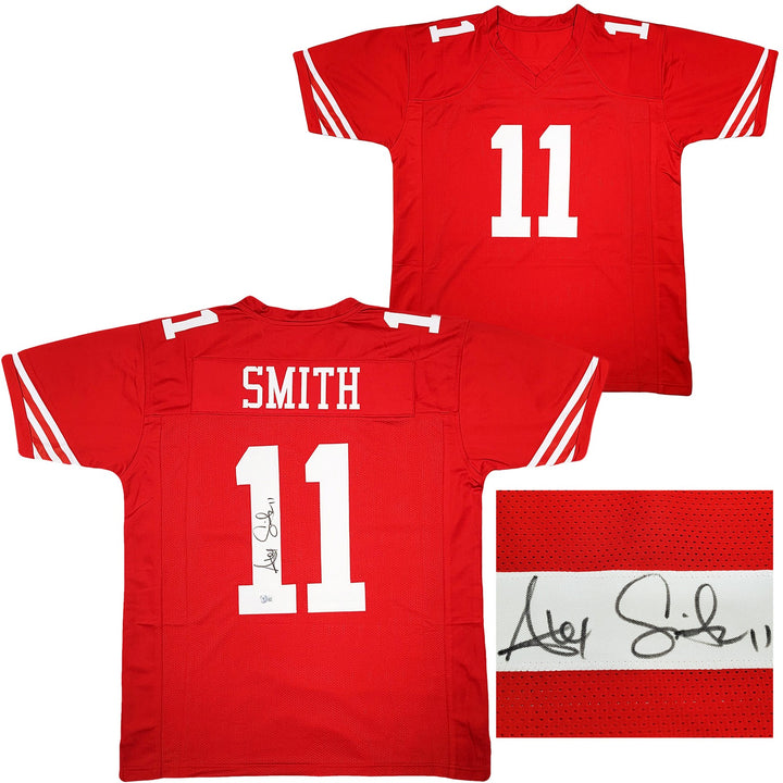 San Francisco 49ers Alex Smith Signed Red Jersey Beckett Witness