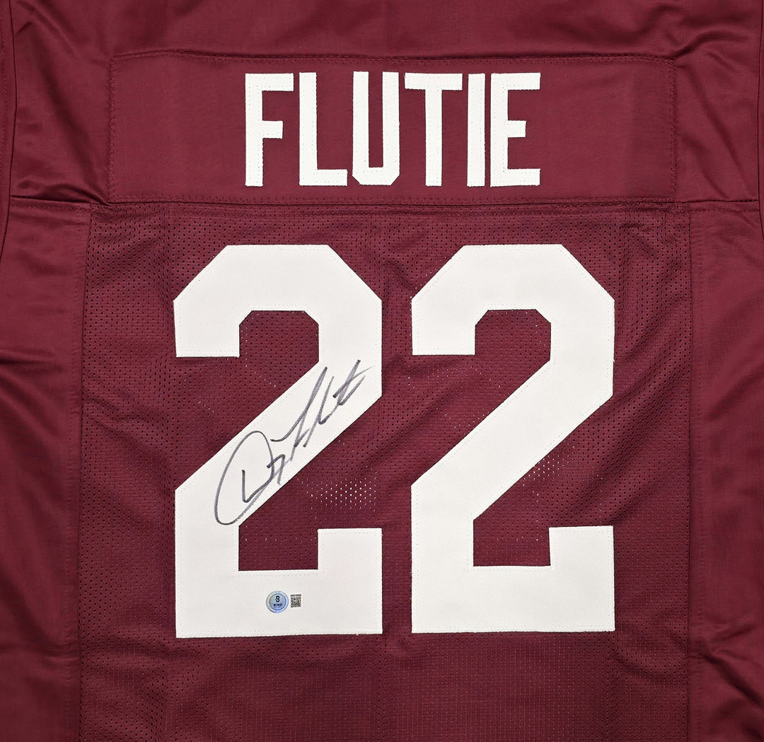 Boston College Eagles Doug Flutie Signed Red Jersey Beckett Witness