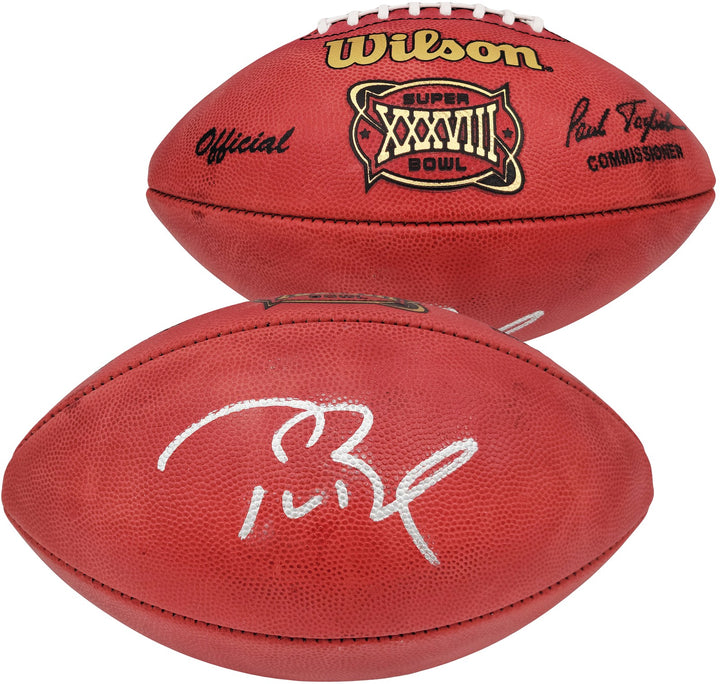 Tom Brady Auto Official NFL Leather SB XXXVIII Logo Football Buccaneers Fanatics
