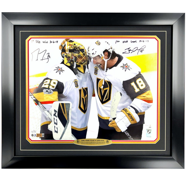 Marc-Andre Fleury James Neal Signed 1st Game Vegas Golden Knights 16x20 Photo