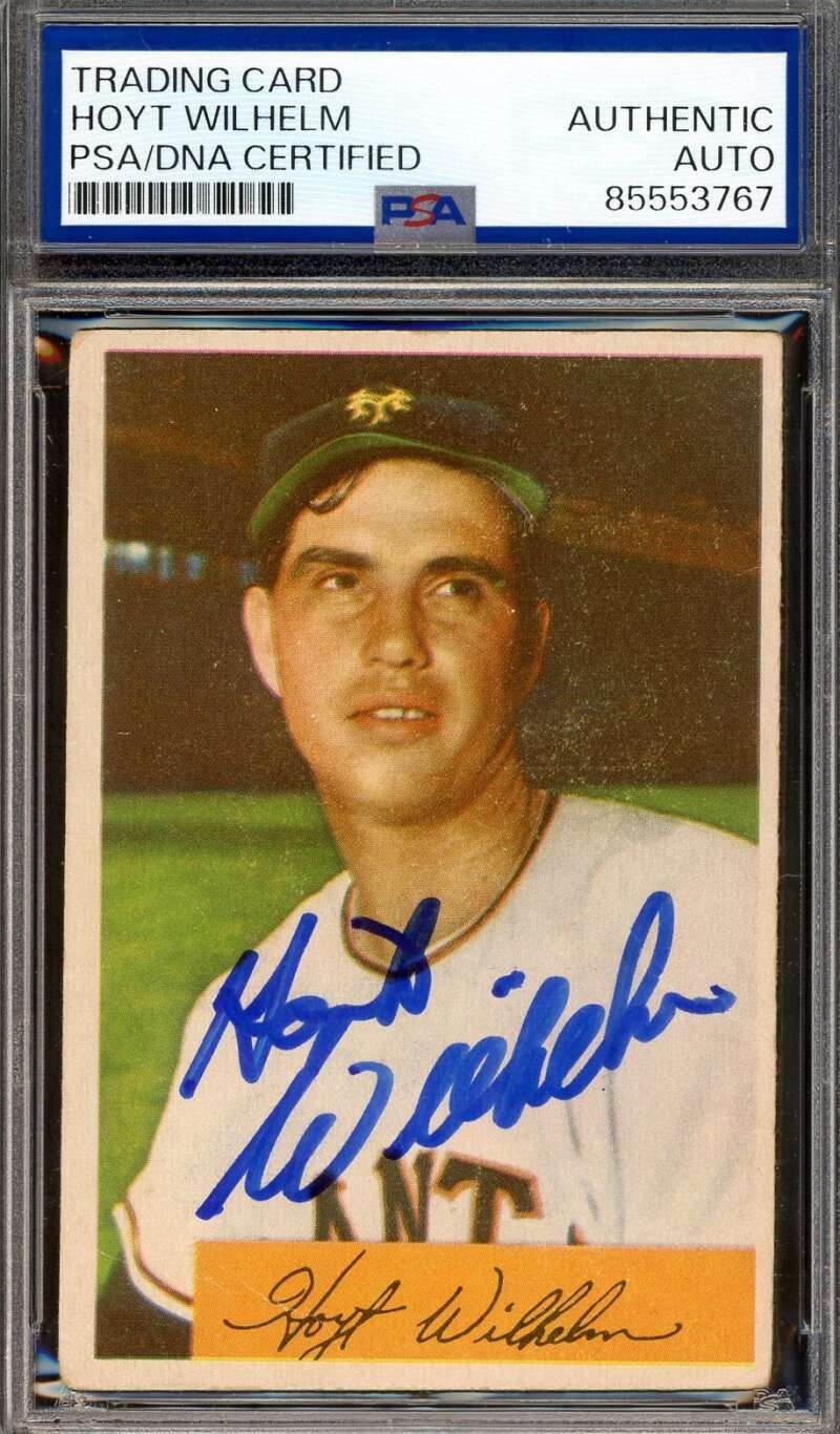 Hoyt Wilhelm PSA DNA Signed 1954 Bowman Autograph