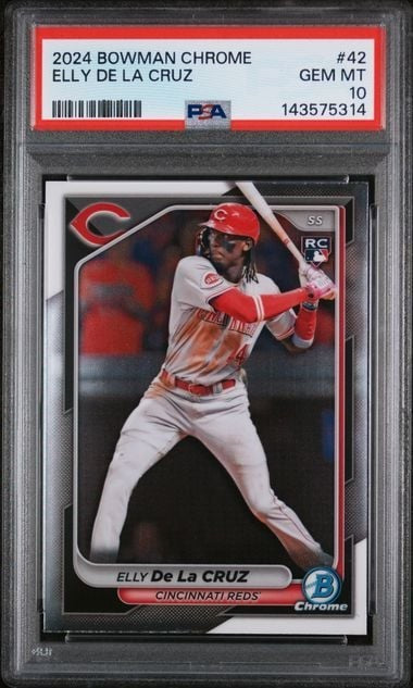 Graded 2024 Bowman Chrome Elly De La Cruz #42 Rookie Baseball Card PSA 10