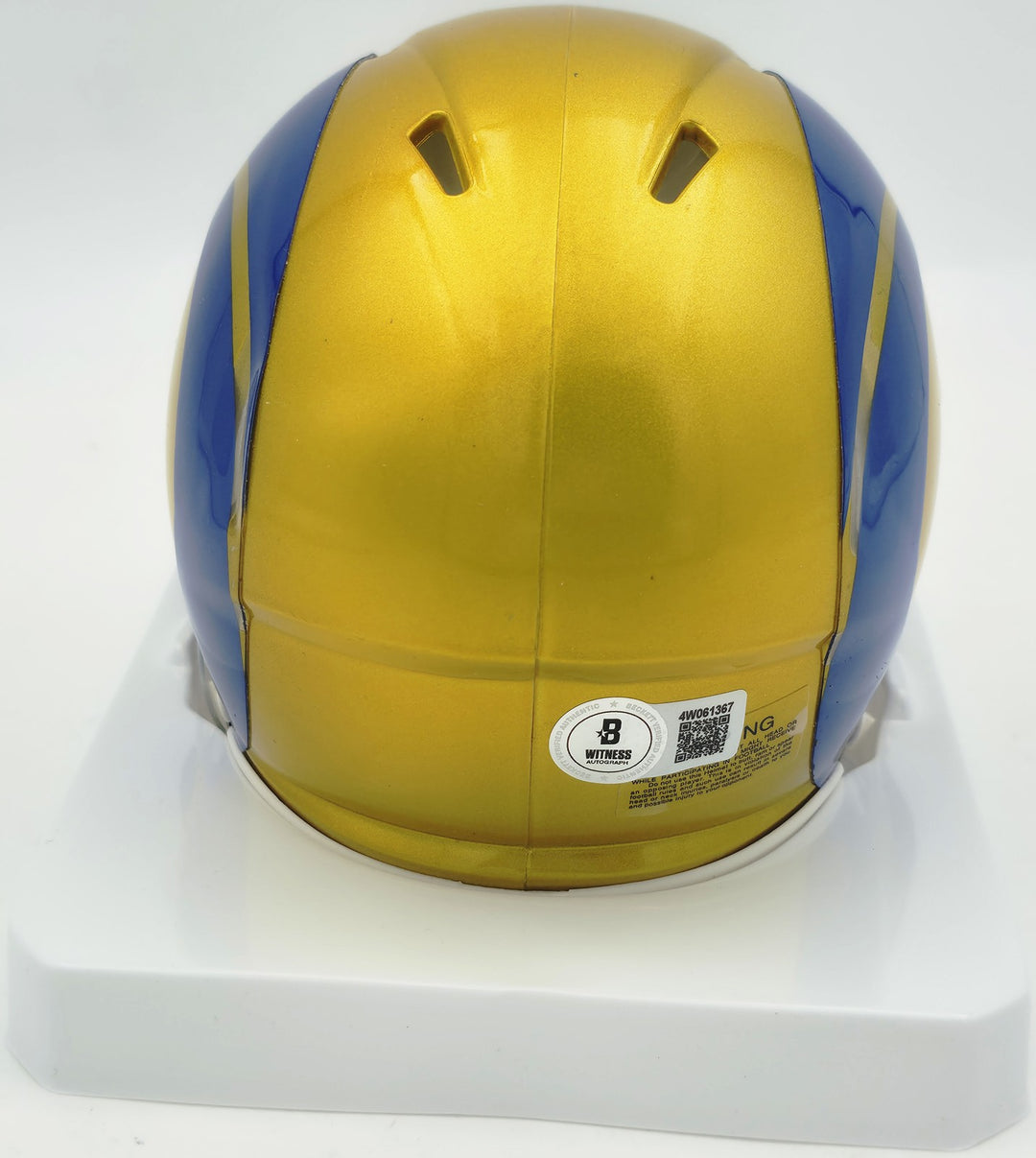 Davante Adams Auto Rams Flash Yellow Speed Mini Helmet (Smudged) Beckett Witness