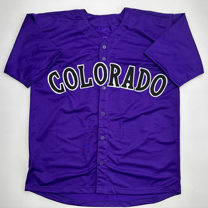 Facsimile Autographed Troy Tulowitzki Colorado Purple Reprint Jersey Men's XL