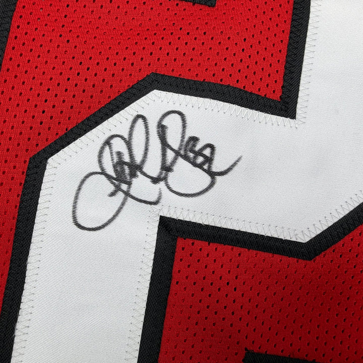 Autographed/Signed Jamal Anderson Atlanta Red Football Jersey Beckett BAS COA