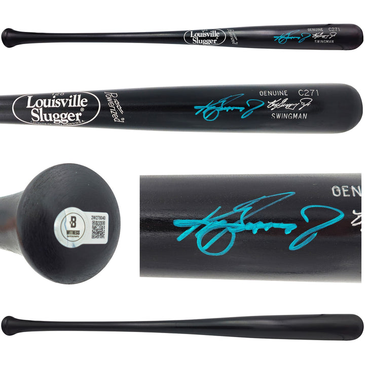 Ken Griffey Jr. Black Louisville Slugger Player Signed Swingman Bat Beckett BAS