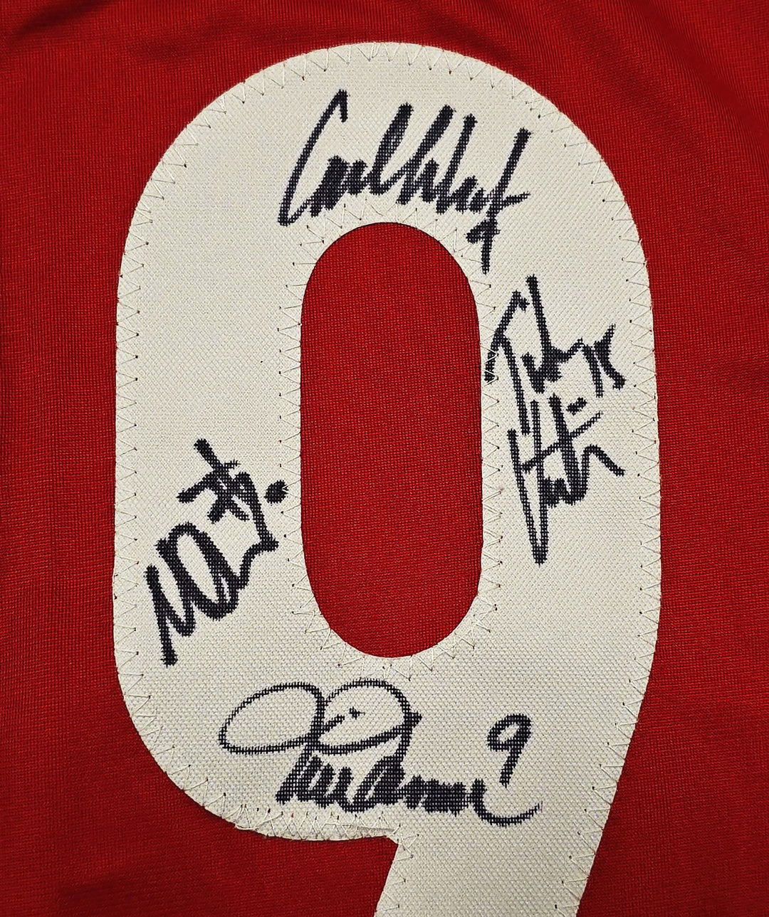 1999 Team USA Women's Soccer World Cup Champions Auto Red Jersey 8 Sigs Mia Hamm