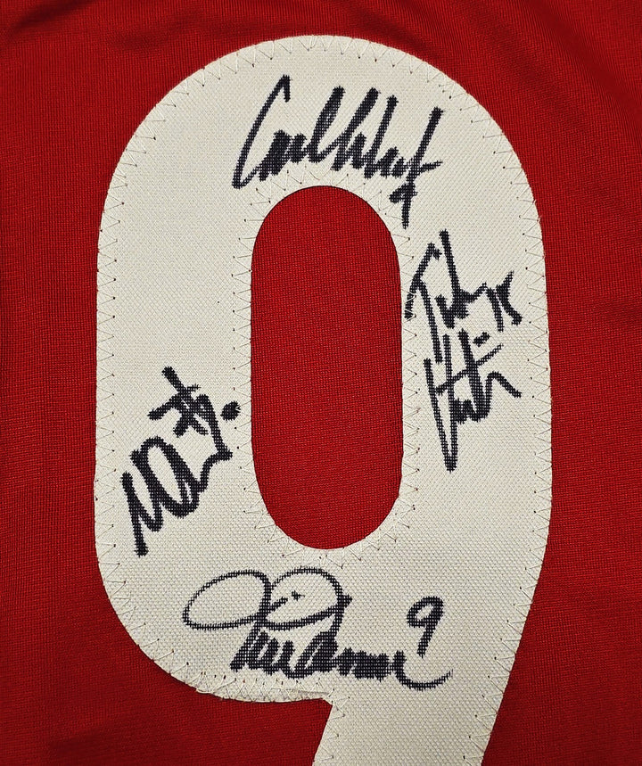 1999 Team USA Women's Soccer World Cup Champions Auto Red Jersey 8 Sigs Mia Hamm