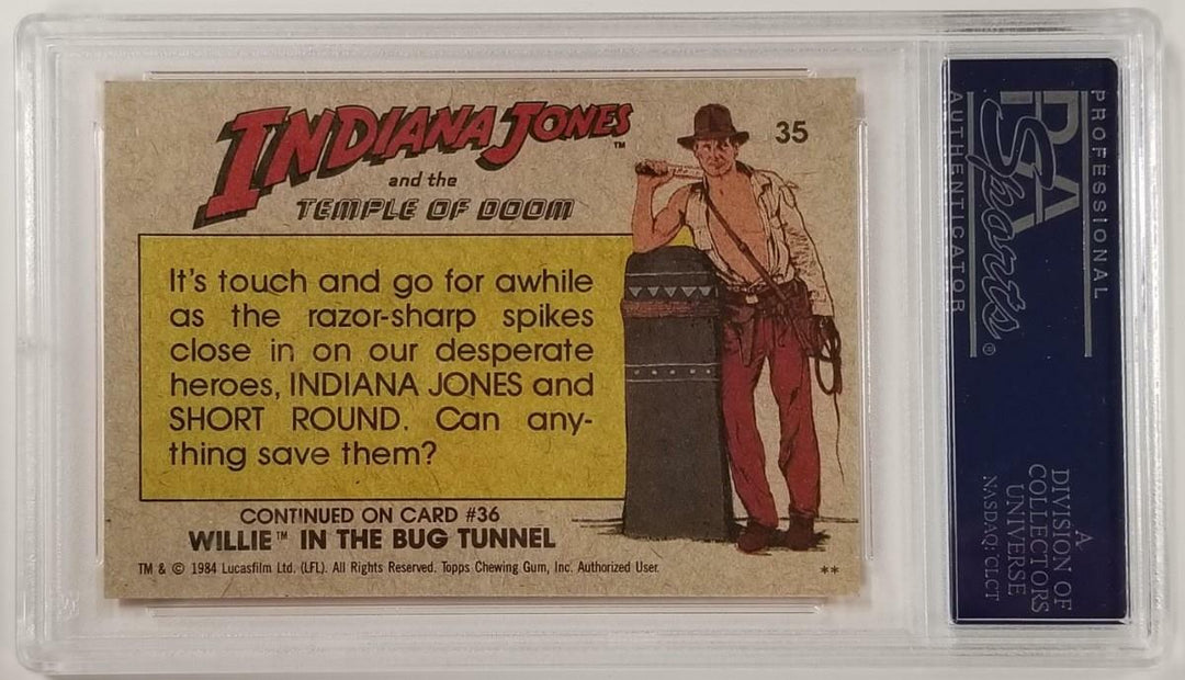 Jonathan Ke Quan signed 1984 Topps Indiana Jones #35 Spike Chamber Card ~ PSA