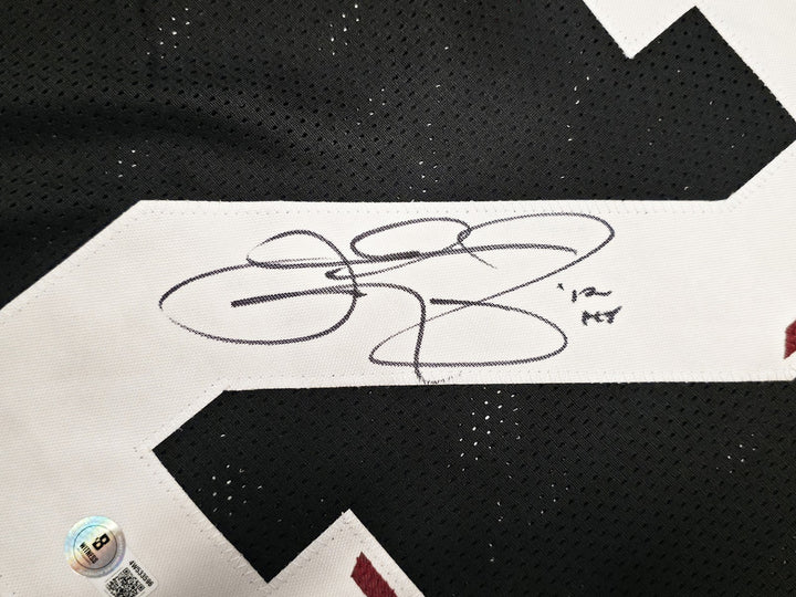 Texas A&M Aggies Johnny Manziel Signed Black Jersey "12 HT" Beckett Witness