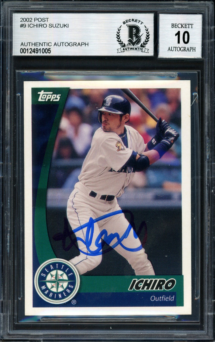 Ichiro Suzuki Signed 2002 Topps Post Card 9 Mariners Auto 10 Beckett #12491005