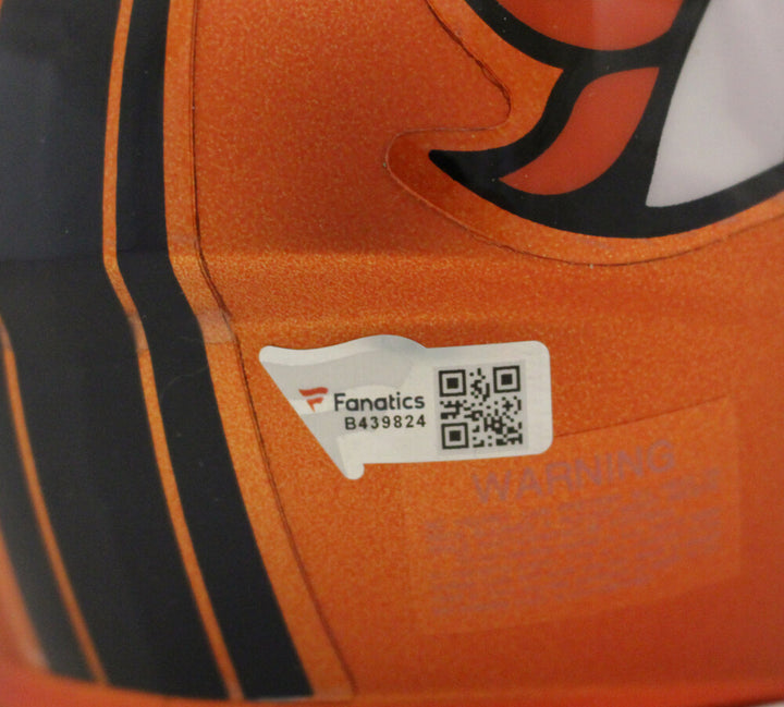 Russell Wilson Autographed Denver Broncos Blaze Mini Helmet FAN 36563
