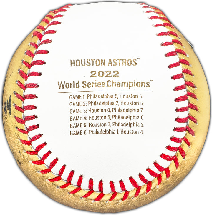 Yordan Alvarez Autographed 2022 Gold WS Baseball Astros Beckett W381821