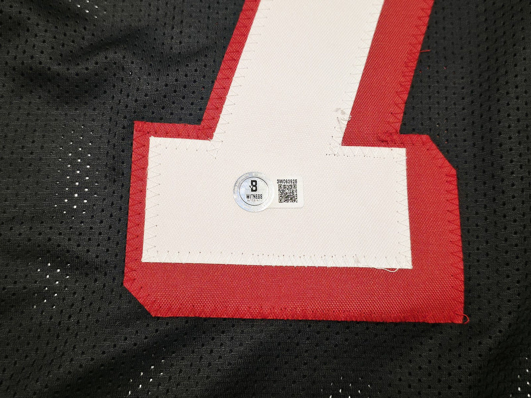 Atlanta Falcons Michael Vick Signed Black Jersey Beckett Witness
