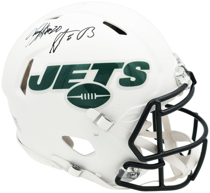 Aaron Rodgers & Breece Hall Jets Flat Matte Signed Auth Speed FS Helmet Fanatics