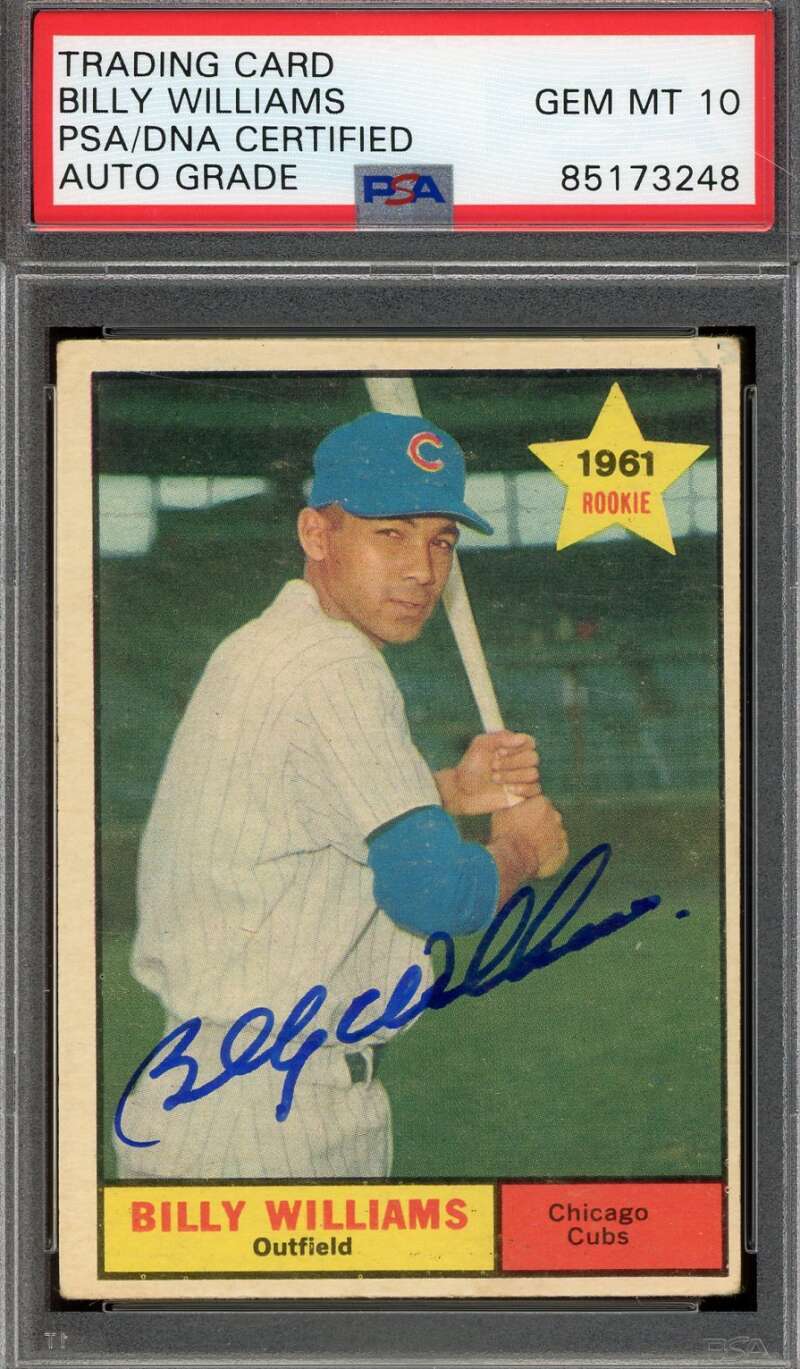 Billy Williams Gem Mint 10 PSA DNA Signed 1961 Topps Rookie Autograph 1