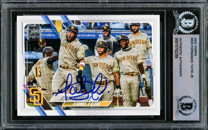 Fernando Tatis Jr. Signed 2021 Topps Card #323 San Diego Padres Beckett