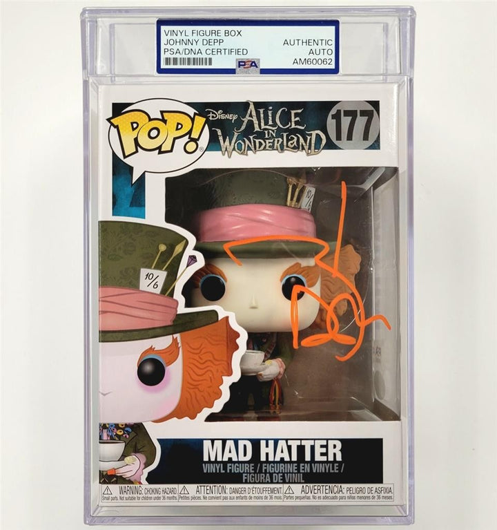 Johnny Depp signed Alice Mad Hatter Funko Pop Figure 177 autograph ~ PSA Encap
