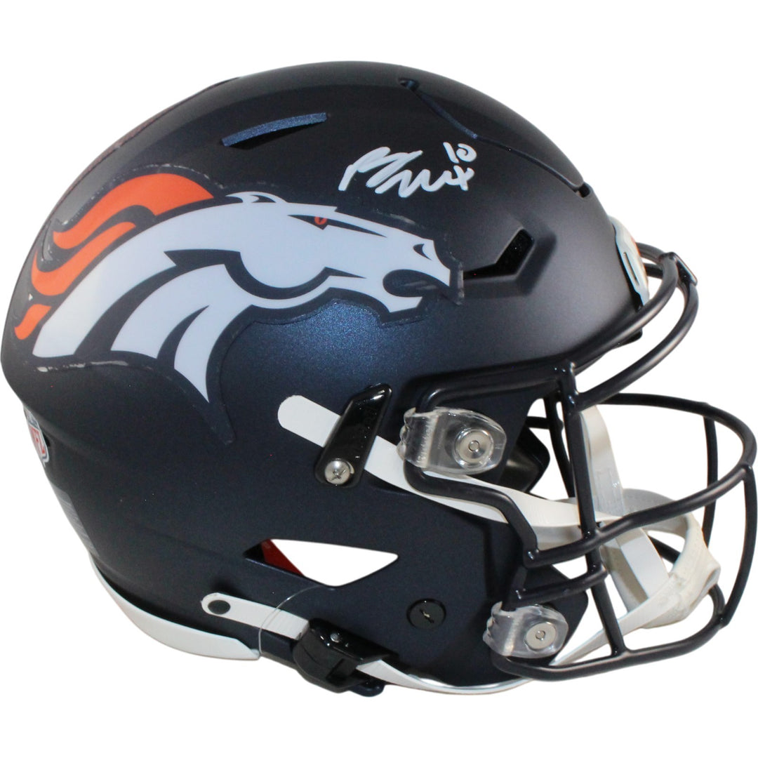 Bo Nix Autographed Denver Broncos SpeedFlex 2024 Helmet Beckett Witness 55108