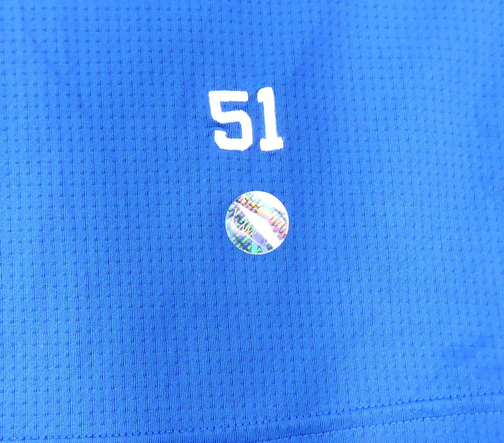 Unsigned Ichiro Suzuki Mariners Blue Short Sleeve Game Used Under Shirt IS Holo