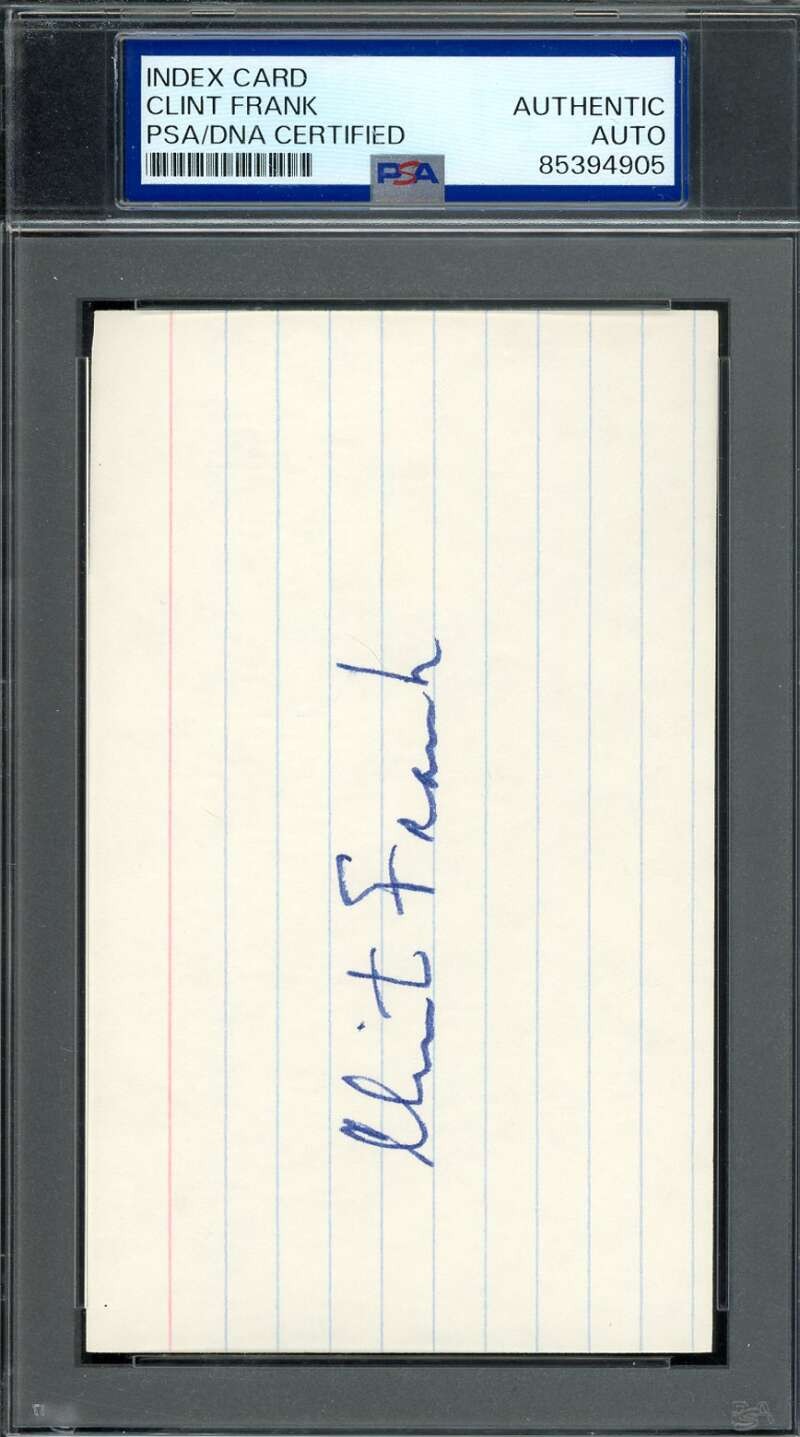 Clint Frank PSA DNA Signed 3x5 Index Card Yale 1937 Heisman Autograph