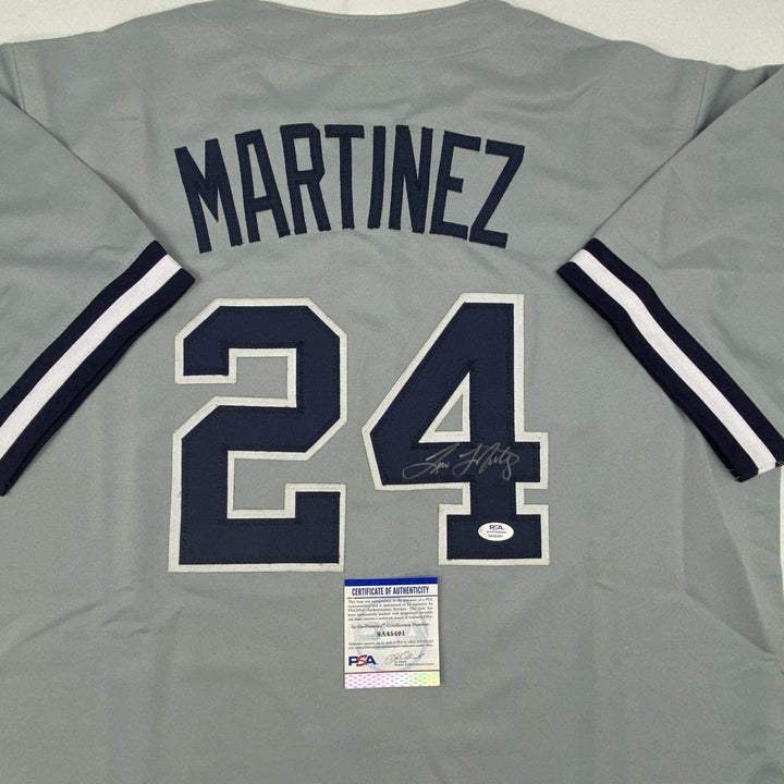 Autographed/Signed TINO MARTINEZ New York Grey Jersey PSA/DNA COA Auto