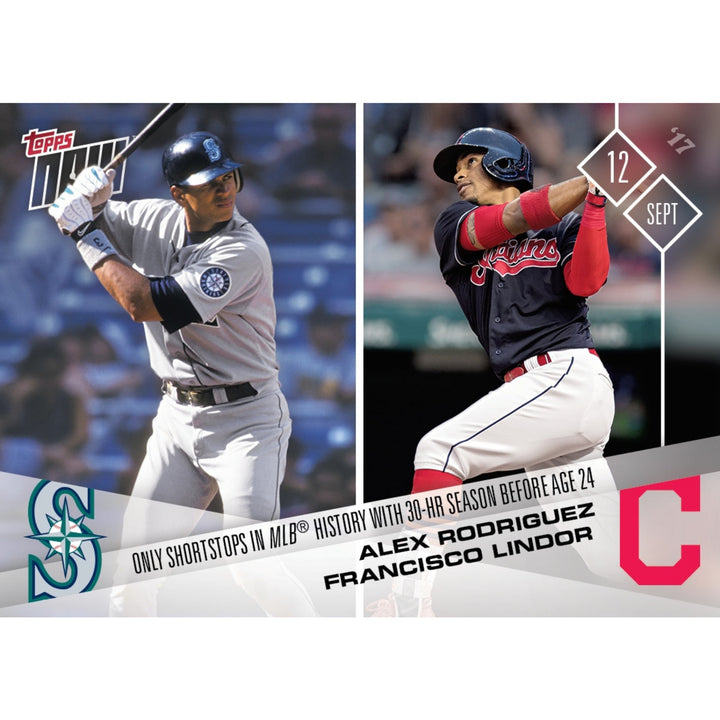 FRANCISCO LINDOR ALEX RODRIGUEZ ONLY SHORTSTOP w/30 HR B4 24 TOPPS NOW CARD #592