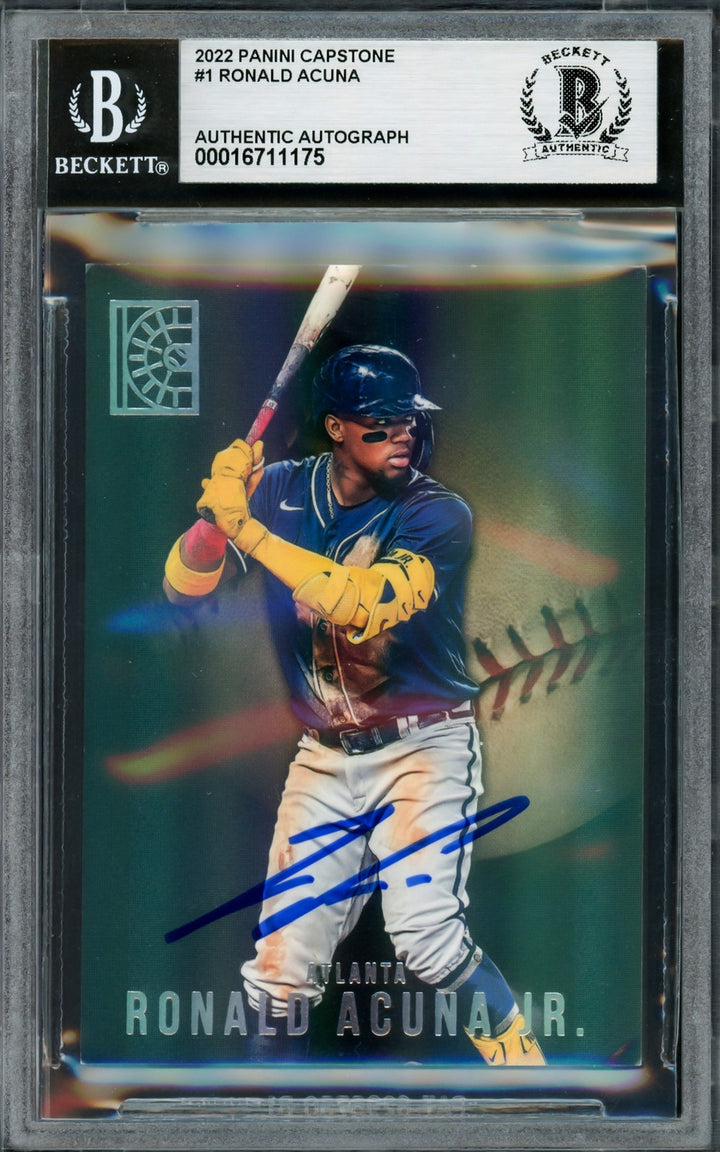 Ronald Acuna Jr. Signed 2022 Panini Capstone Card 1 Braves Beckett #16711175