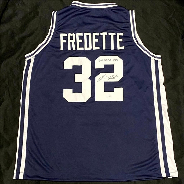 Jimmer Fredette signed inscribed "2011 NCAA POY" BYU Jersey autograph ~ JSA