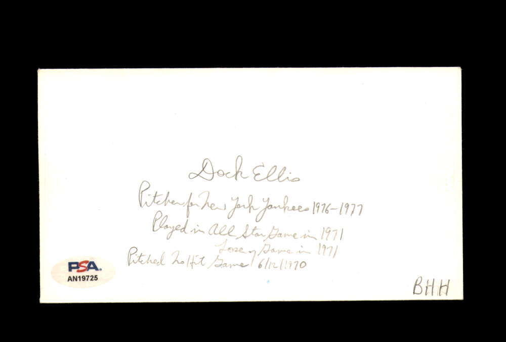 Dock Ellis PSA DNA Signed FDC 1983 First Day Cover Cache Babe Ruth HOF Induction