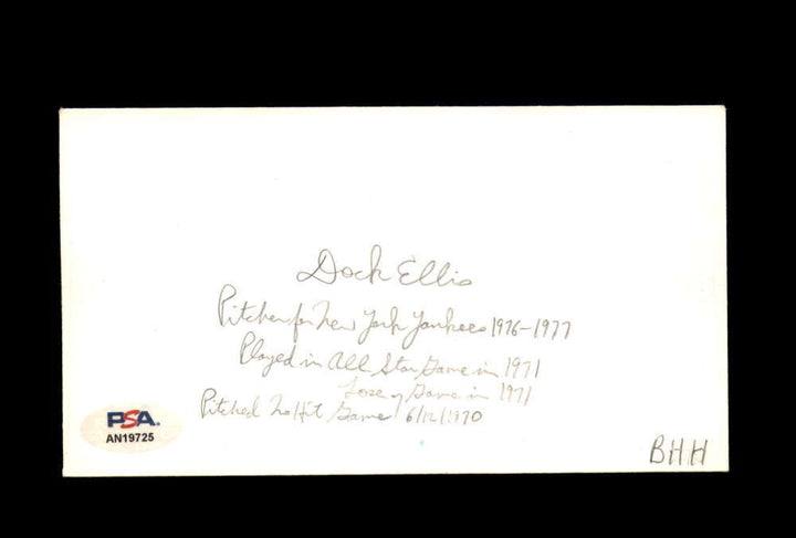 Dock Ellis PSA DNA Signed FDC 1983 First Day Cover Cache Babe Ruth HOF Induction