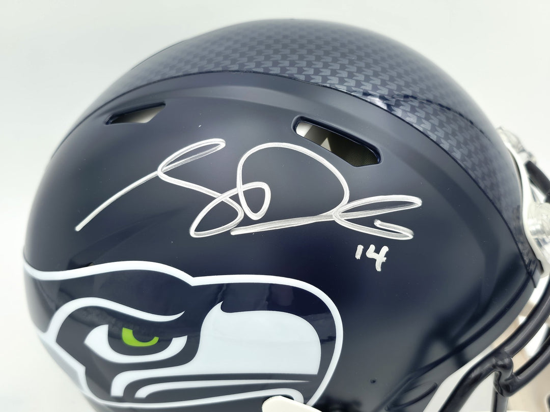 Sam Darnold Auto Seahawks Blue Full Size Speed Authentic Helmet Beckett Witness