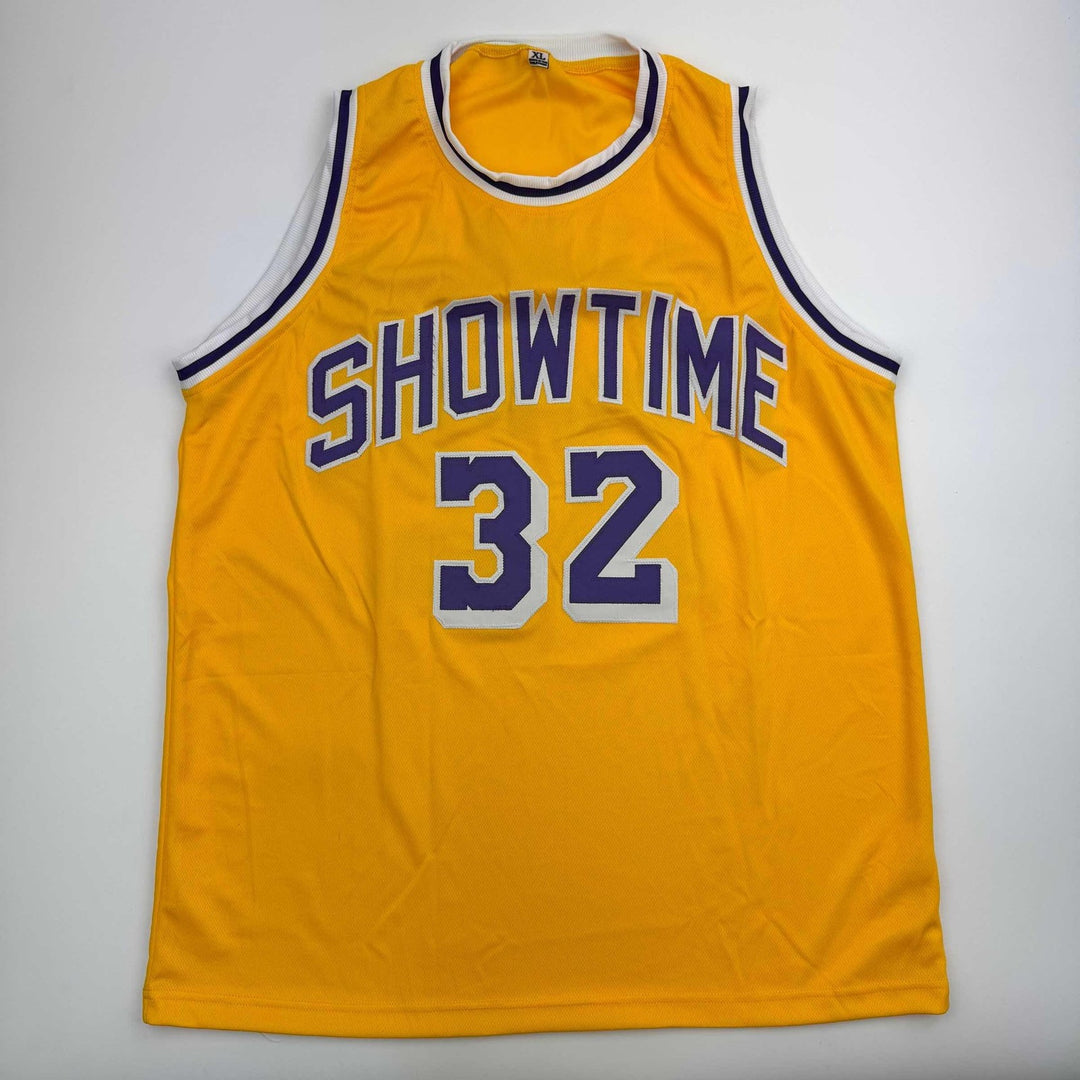 Autographed/Signed Earvin Magic Johnson Los Angeles LA Yellow Jersey COA