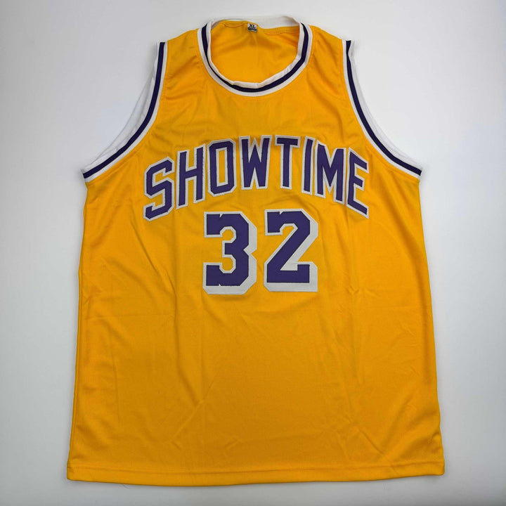 Autographed/Signed Earvin Magic Johnson Los Angeles LA Yellow Jersey COA