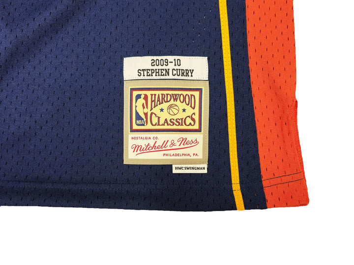 Warriors Stephen Curry Auto Blue Auth Mitchell Ness Swingman Rookie Jersey L JSA