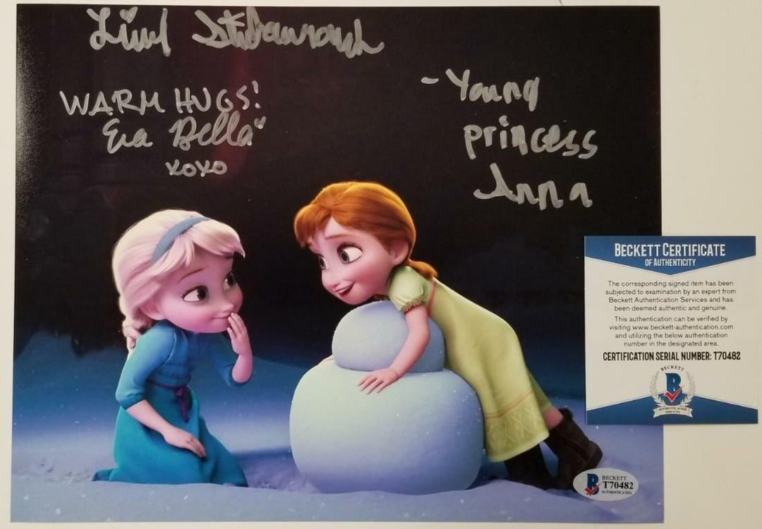 Disney Frozen Livvy Stubenrauch Eva Bella signed 8x10 Photo #1 Elsa Anna ~ BAS